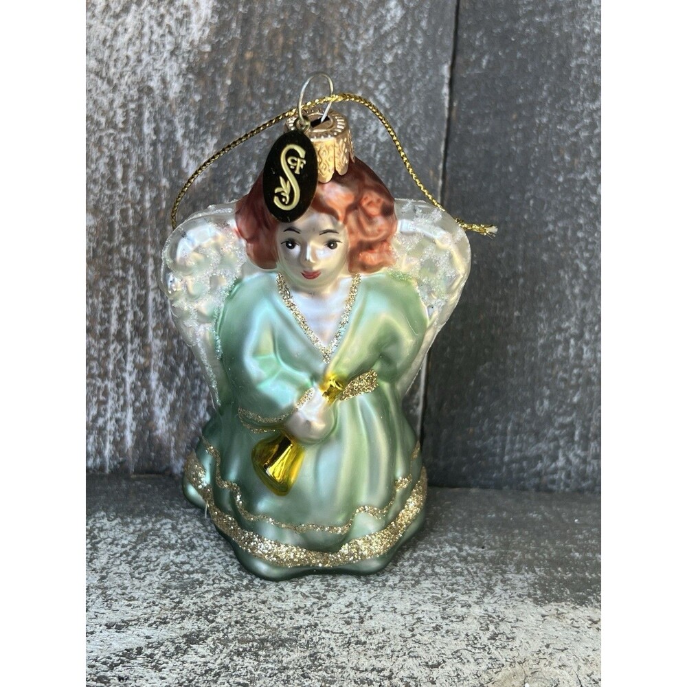 Vintage Seasons of Cannon Falls Angel Blown Glass Ornament Roughly 4" Tall